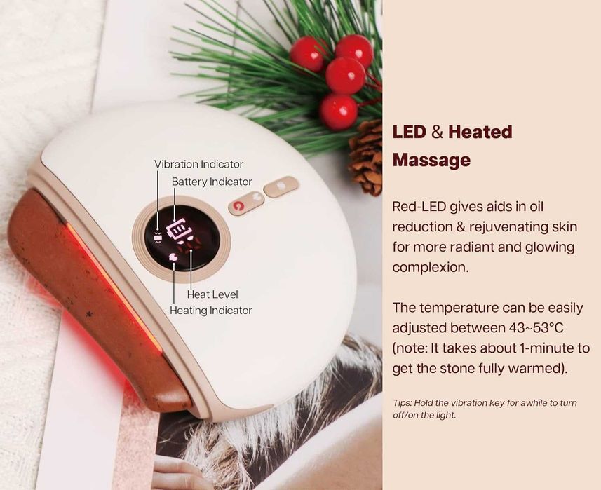 VRAIKO Lux електрически гуаша масажор с топлина и вибрация