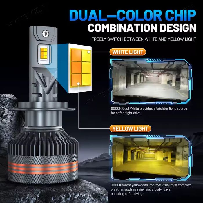 Leduri H1,H4,H7,H8,H9,H11 Telecomnda Si Stroboscop/3 Nuante De Culori