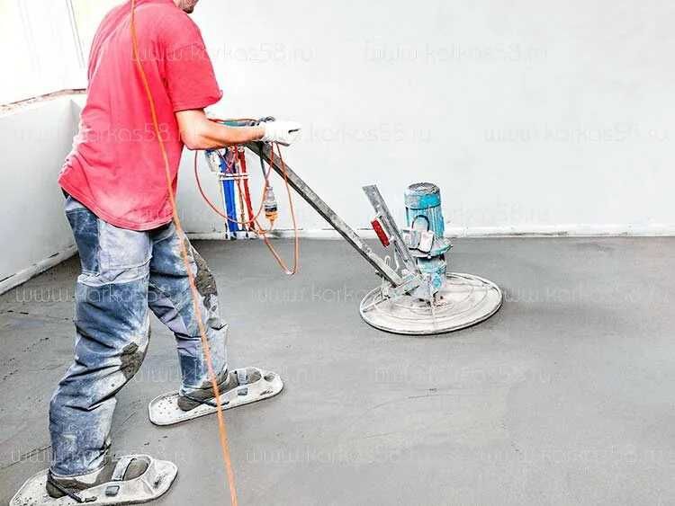 Стяжка пола, Полусухая стяжка пола агрегатом, Машинная стяжка пола