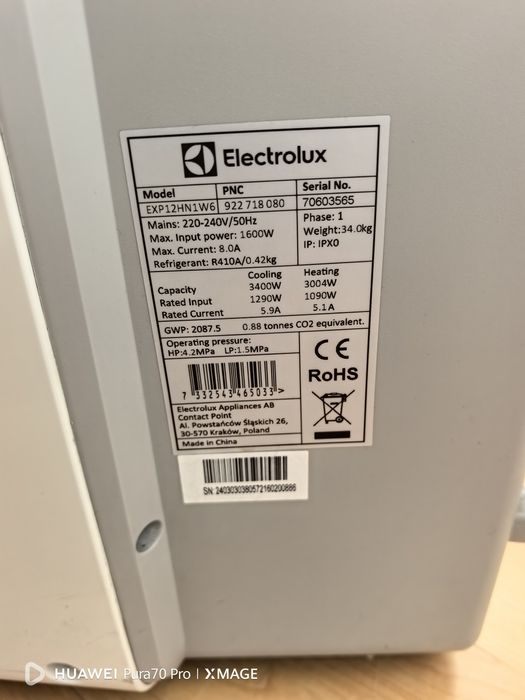 Aer conditionat mobil electrolux
