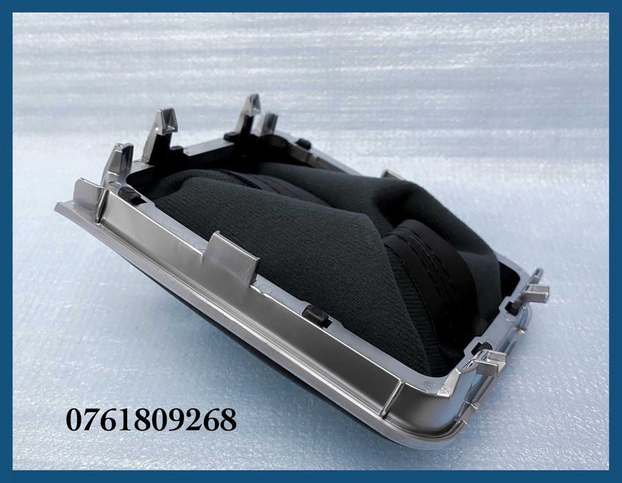 Manson schimbator + nuca piele + rama argintie VW Golf 7 cu 5 trepte