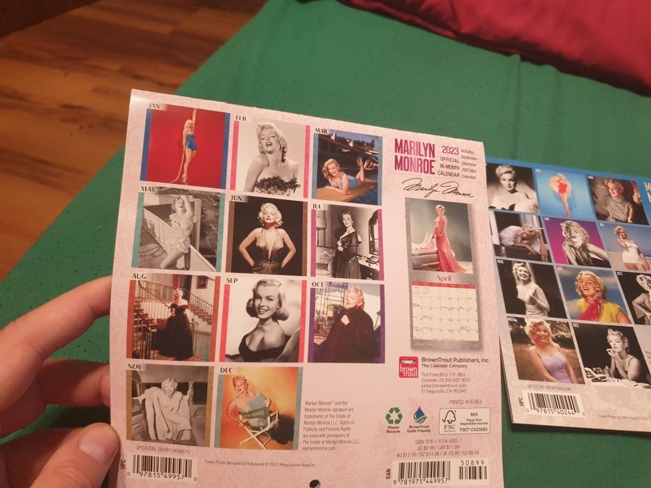 2 calendare originale rare cu imagini cu Marilyn Monroe