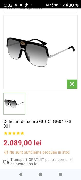 Ochelari Gucci in stare impecabila