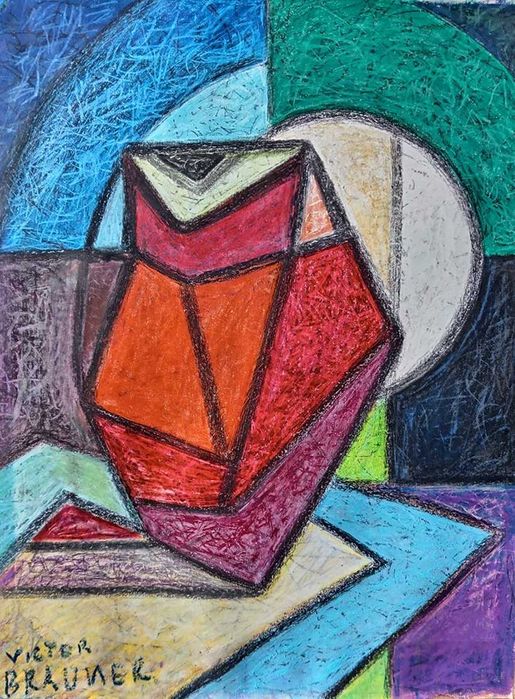 Tablou vechi - natura statica cubista - semnat Victor Brauner