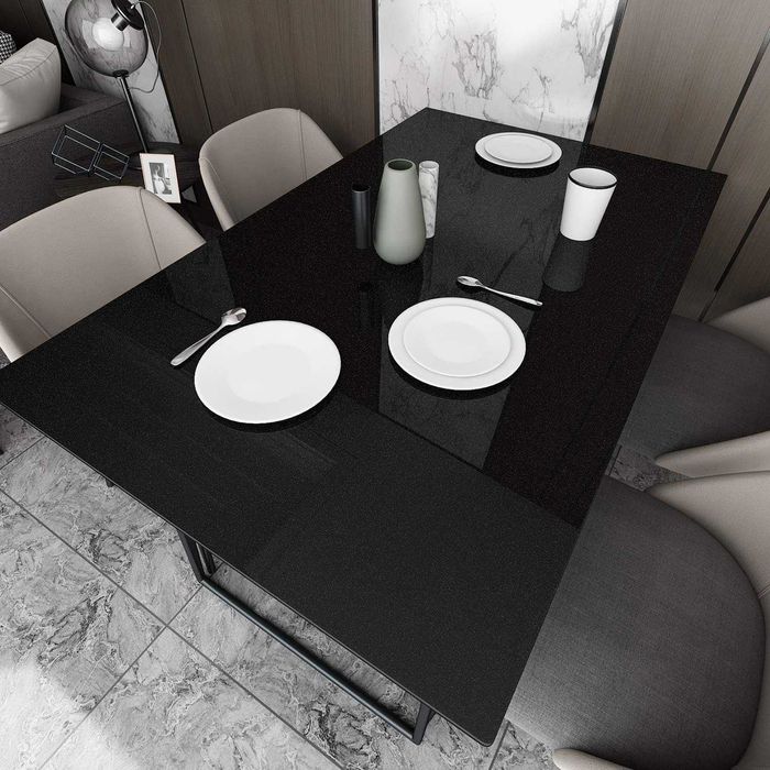 Folie autoadeziva neagra lucioasa 40x500 cm pentru mobila bucatarie rezistenta la apa PVC - LIVRARE GRATUITA !