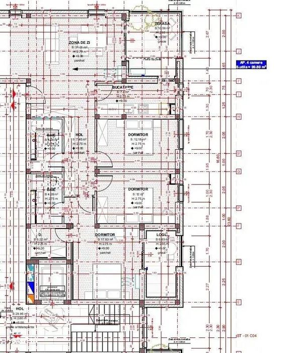 Apartament 4 camere, 100.1 mp - Via Carmina Domus S4