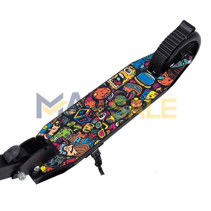 Детска тротинетка сгъваема скутер scooter черна многоцветна триколка