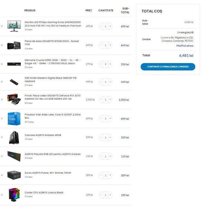 Vand Pc Gaming RTX 3070