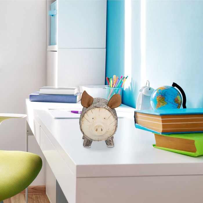 Pusculita Porcusor in Design Scoarta de Copac 13x16.5cm NOU & SIGILAT