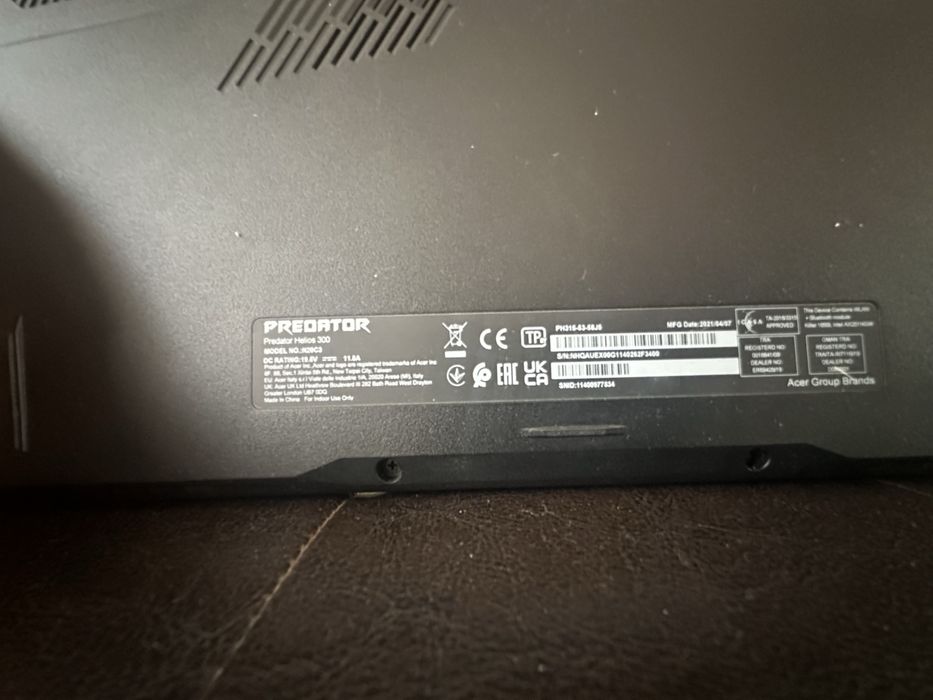 Vand laptop acer predator