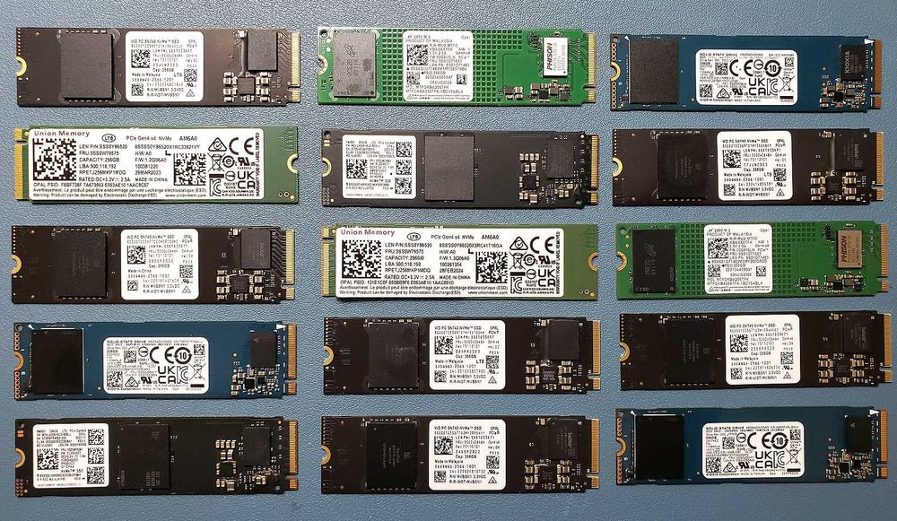 SSD M.2 NVMe разного объёма и фирмы