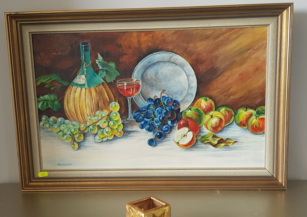 Tablou vechi pictură pe pânză cu semnătură