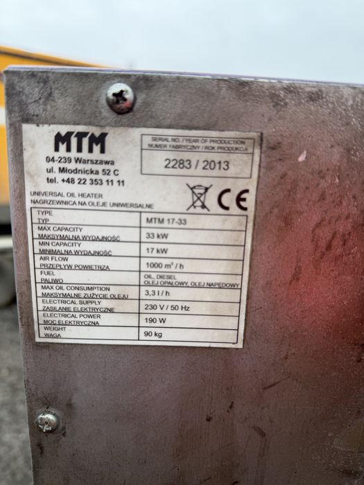 Încălzitor-sobă cu ulei ars MTM 17-33kw