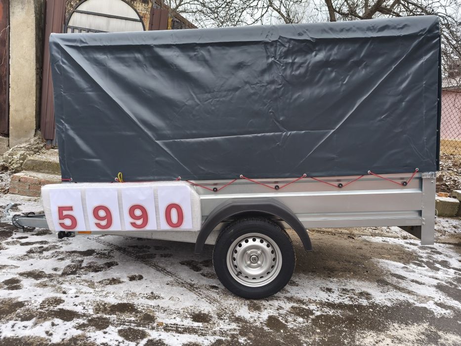 Remorca de vanzare 750kg,nouă,nr.rosii,carte RAR