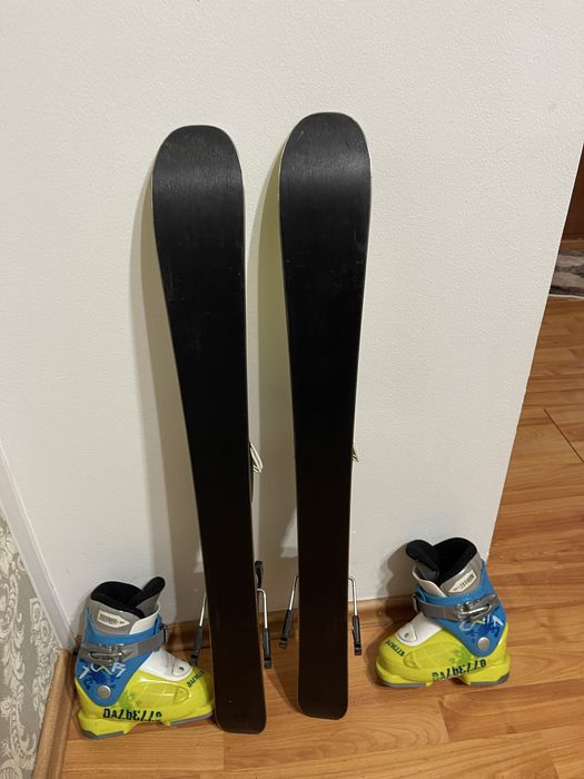 Schiuri copii 80 cm salomon cu clapari set skiuri