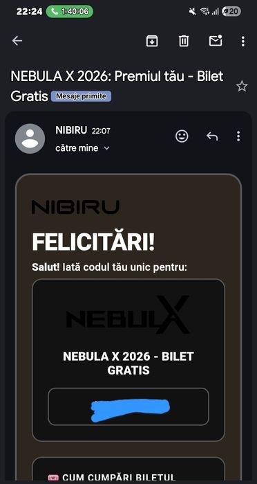 Vand bilet nibiru nebula x 2026