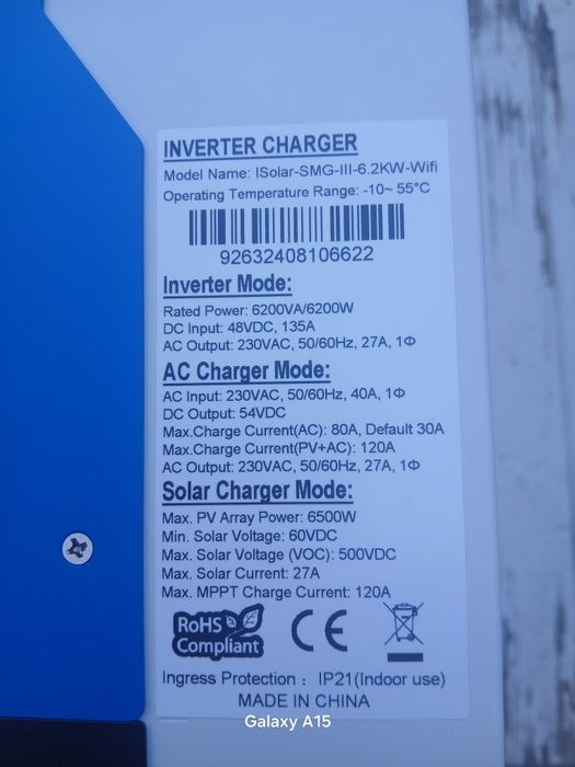 Invertor Easun SMG III 48v 6.2 kw sinus pur ( deye Growatt victron Huawei Fronius  )