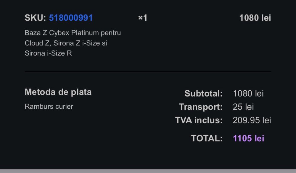 Baza pentru scaun auto Cybex Sirona Z Platinum