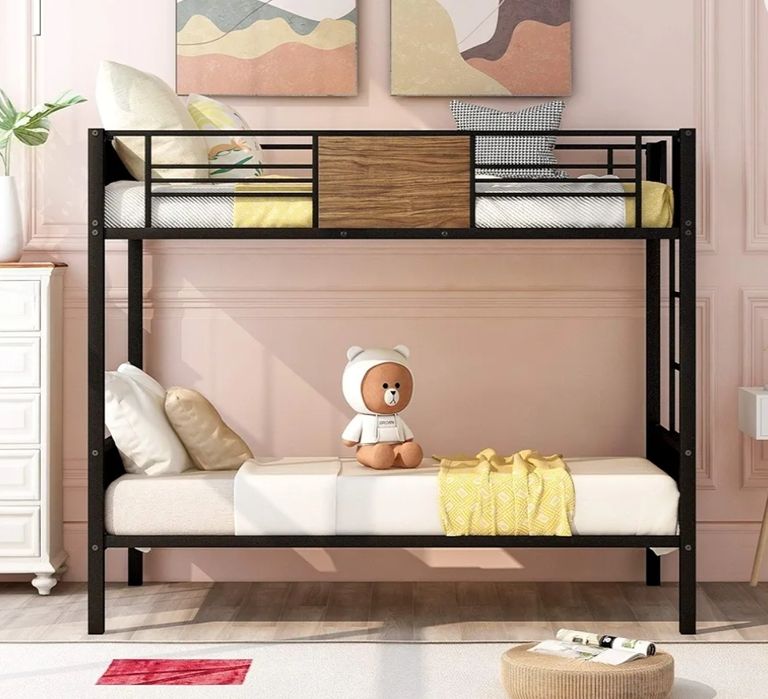 Кровать Двухъярусная Металлическая Кровать МЕДВЕЖОНОК