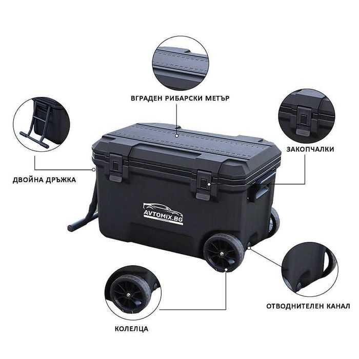 Охладителна кутия за лед и съхранение на храна, 50 л