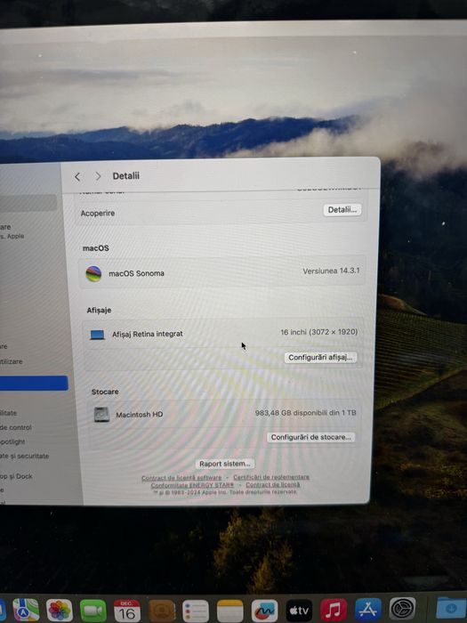 MacBook Pro 16inch 2019 64GB 1TB memorie