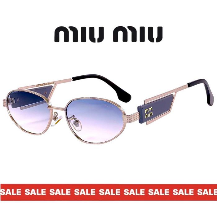 Miu Miu Fuse 2027 Дамски слънчеви очила с интересна плочка с надпис на рамката