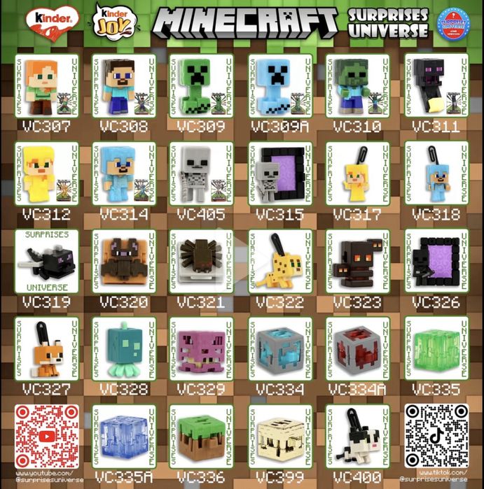 Фигурки Kinder joy MINECRAFT