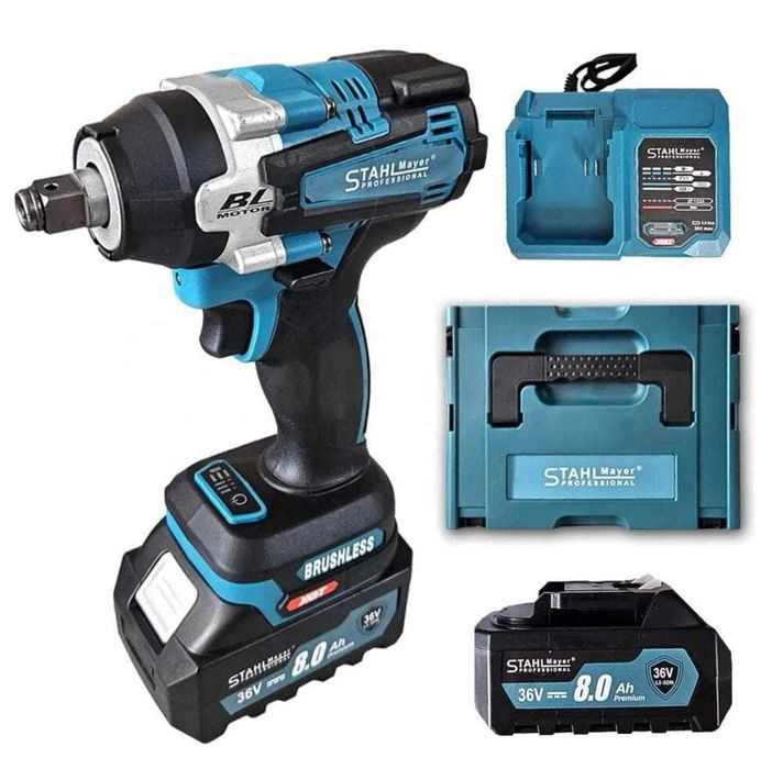 Немски Акум. Гайковерт Винтоверт Импакт STAHLMAYER 36V 8,0AH 850Nm