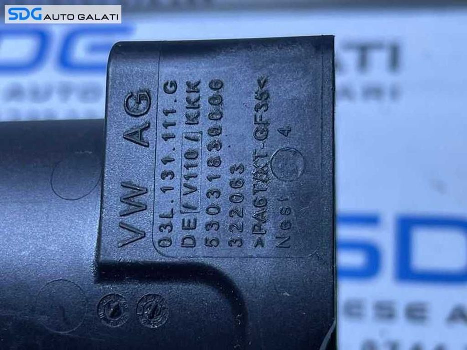 Tub Tubulatura Racord Cot Admisie Aer Turbo Turbina Turbosuflanta VW Golf 6 2.0 TDI CBAA CBAB CBDA CBDB CBDC CBBB CFFA CFFB CLCA CFHB CFHC 2008 - 2013 Cod 03L131111G 5N0145828D [D0240]