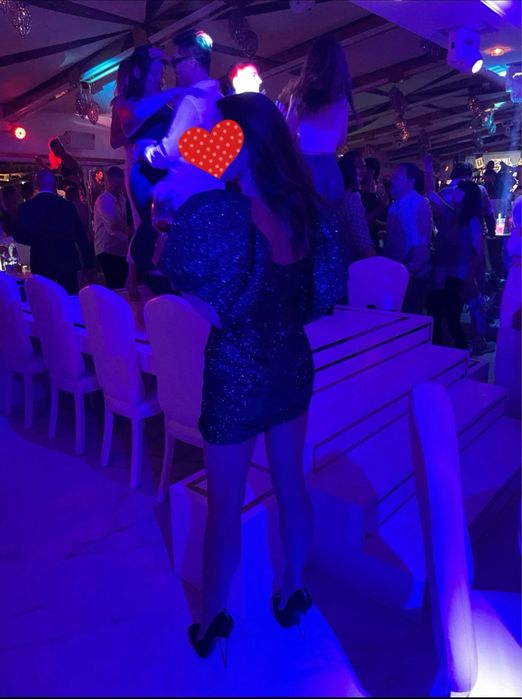 Уникална елегантна дамска рокля с брокат S по поръчка