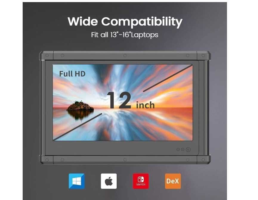 Temagee p2 kefeya domyfan monitor dual screen portabil