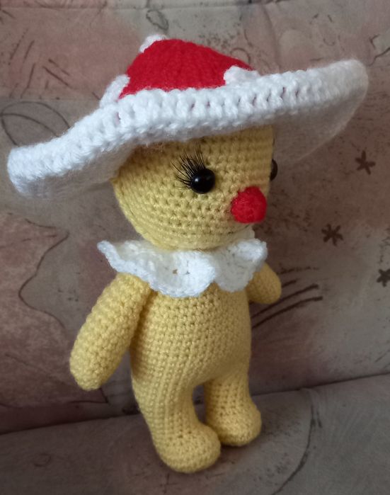 Вязаный грибочек мухоморчик