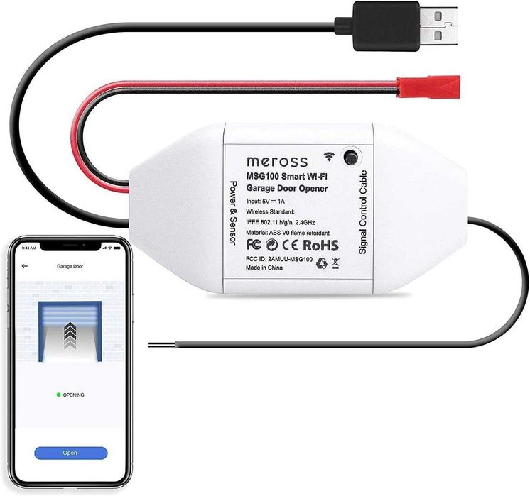 Smart контролер за гаражна врата Meross Garage Door Opener HomeKit, Alexa, Google, SmartThings