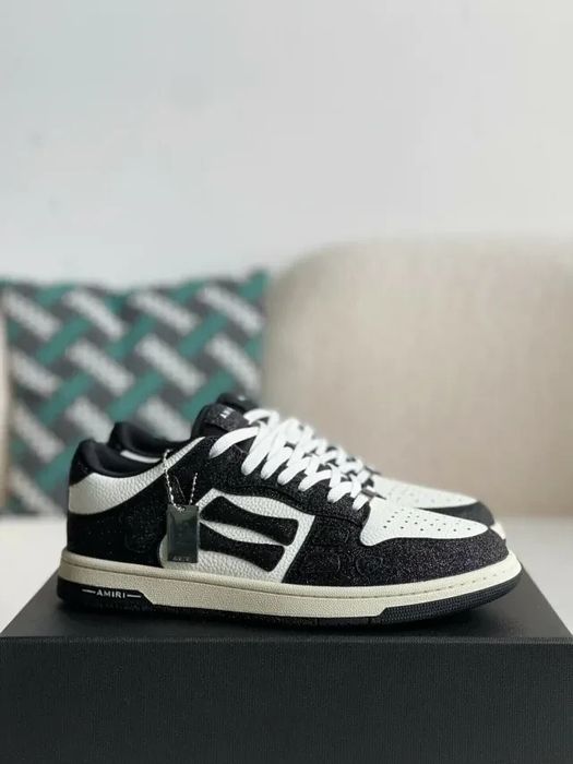 Amiri Skel Top Low Sneakers "Black/White"