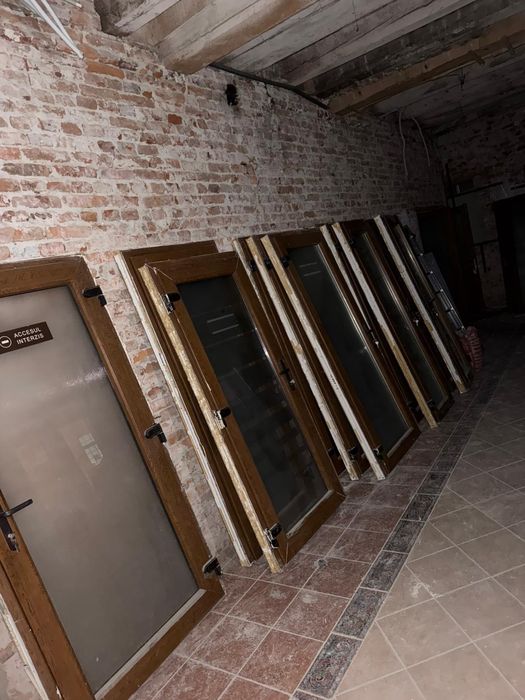 Uși de termopan , culoarea nuc