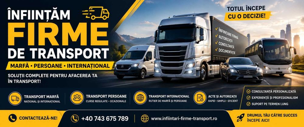 Licență & Copii Conforme pentru Transport Marfă & Persoane - Manager Transport Colaborare