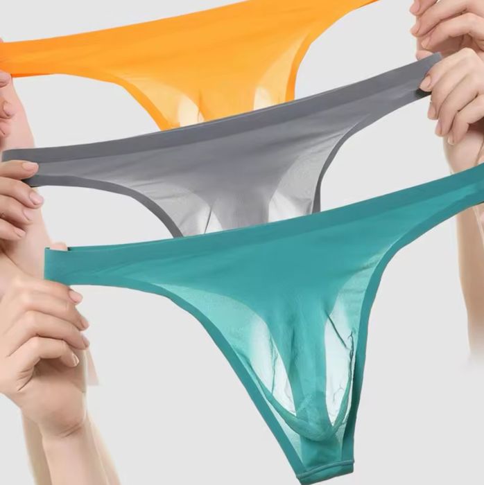 Мъжки ултратънки ледени копринени безшевни