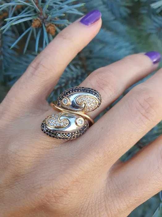 Inel 18 kt cu Diamante naturale si negre