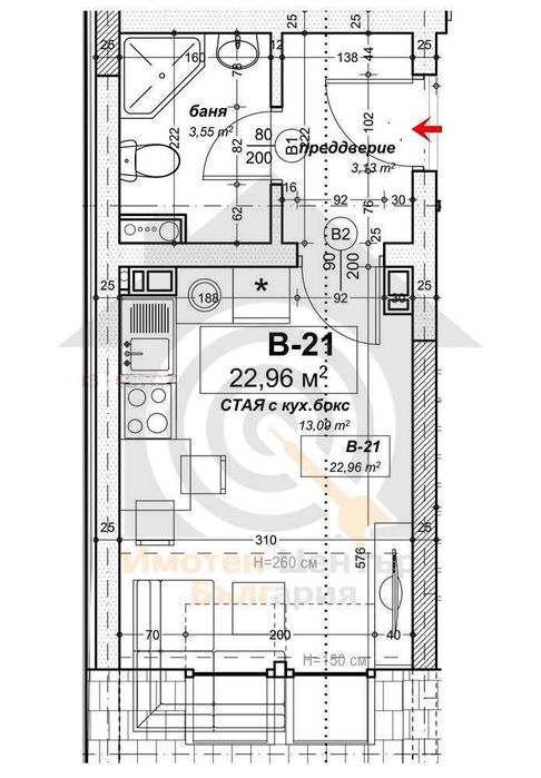 Едностаен апартамент в ж.к. Дружба 1