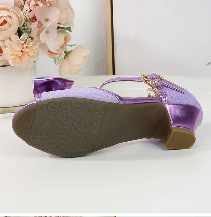 Лилави детски официални сандали