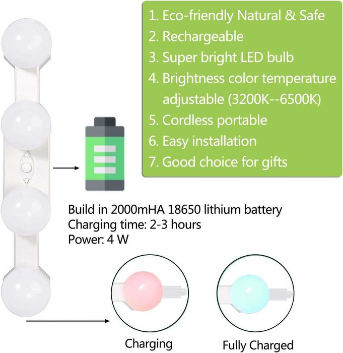 Lumina(rece-calda) cosmetica LED machiaj, USB, REDUS de la 170RON