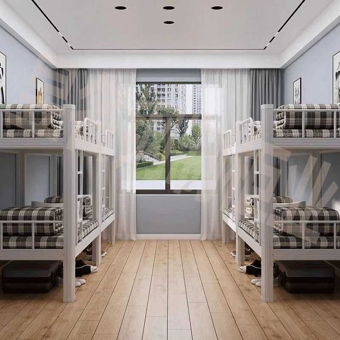 Temirdan yasalgan ikki qavatli krovat mustahkam dizayn