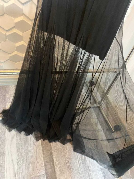 Гипюровое черное вечерние платье, размер S