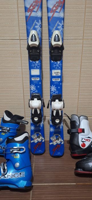 Set schiuri 100cm clapari ski, cascs