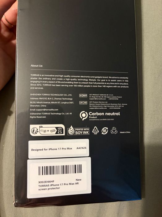 Folie telefon IPhone 17 pro Max Torras