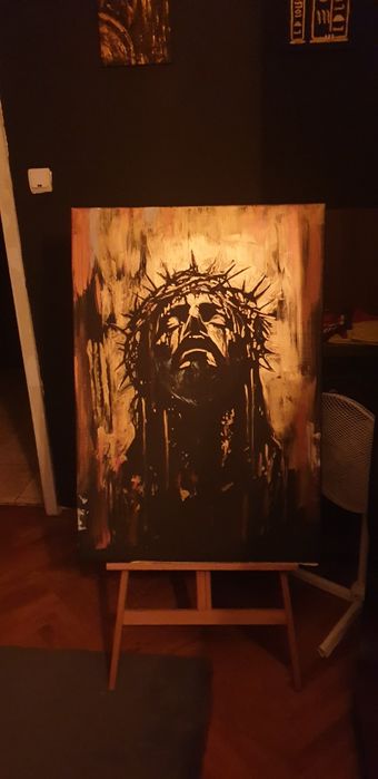 Tablou pictat Iisus Mântuitorul 100cmx70cm