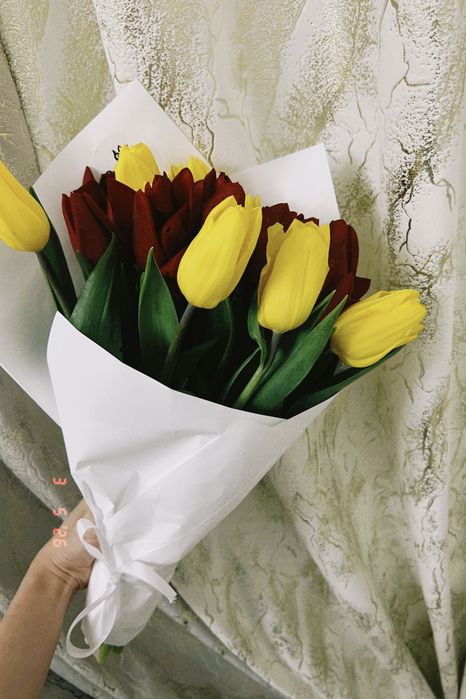 Тюльпан букет живой красивый