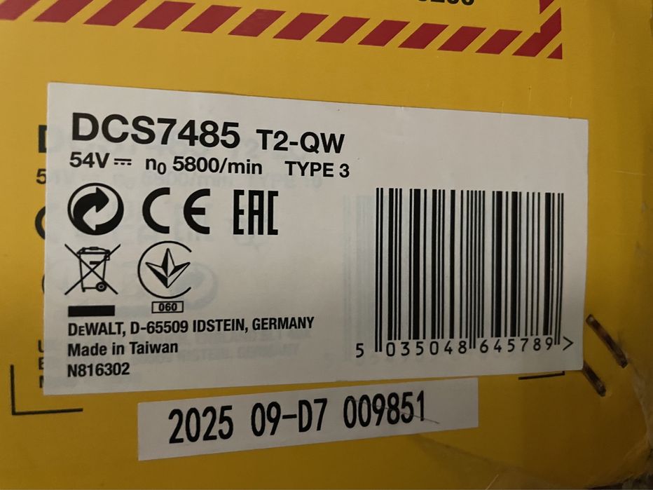 DeWALT DCS7485T2-QW XR. FLEXVOLT 54V. Circular de Banc. Original Nou !
