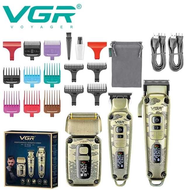 3в1 Професионален комплект VGR 642 с 12 представки титаниева изработка