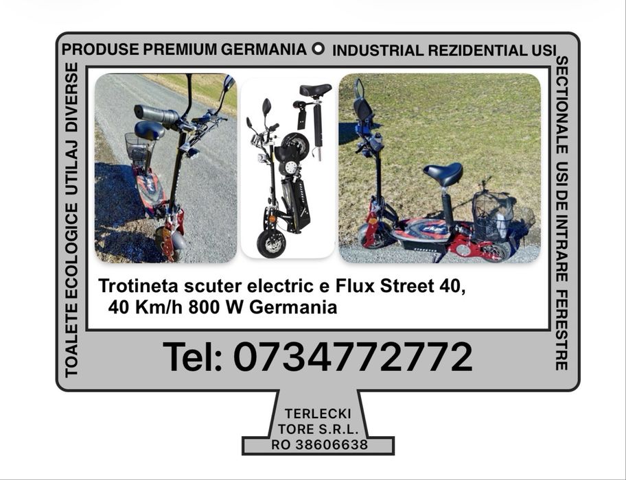 TROTINETA SCUTER ELECTRIC e Flux 40 pliabil camping 40 Km/h Germania